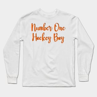 number one hockey boy Long Sleeve T-Shirt